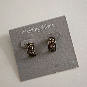 Sterling silver tooled half loops